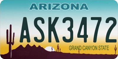 AZ license plate ASK3472