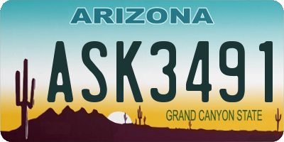 AZ license plate ASK3491