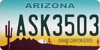 AZ license plate ASK3503