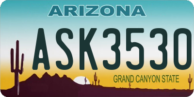 AZ license plate ASK3530