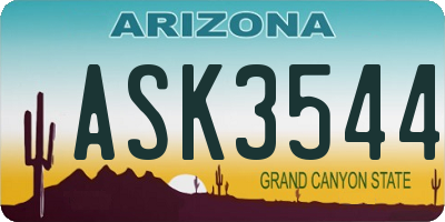 AZ license plate ASK3544