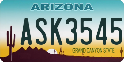 AZ license plate ASK3545