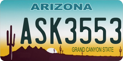 AZ license plate ASK3553
