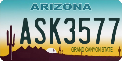 AZ license plate ASK3577