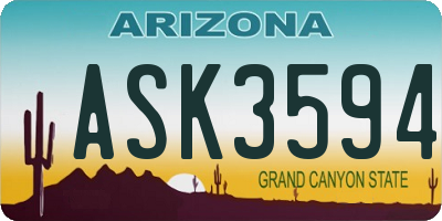 AZ license plate ASK3594