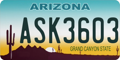 AZ license plate ASK3603