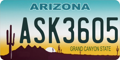 AZ license plate ASK3605