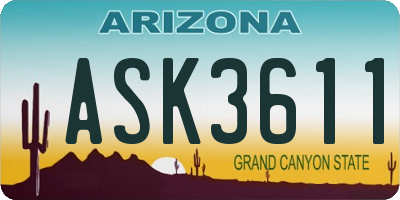AZ license plate ASK3611