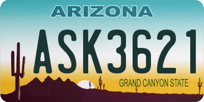 AZ license plate ASK3621