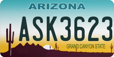 AZ license plate ASK3623