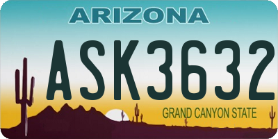 AZ license plate ASK3632