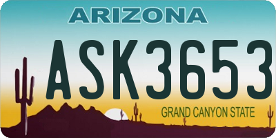 AZ license plate ASK3653