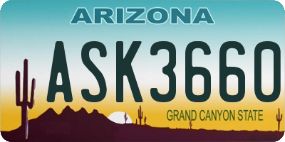 AZ license plate ASK3660