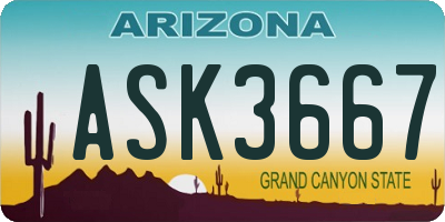 AZ license plate ASK3667