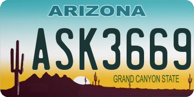 AZ license plate ASK3669