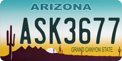 AZ license plate ASK3677