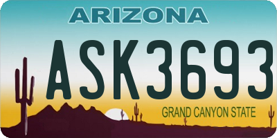 AZ license plate ASK3693