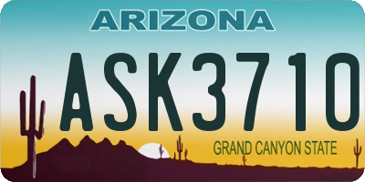 AZ license plate ASK3710