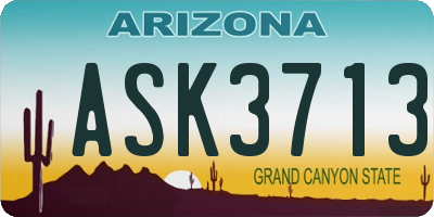 AZ license plate ASK3713