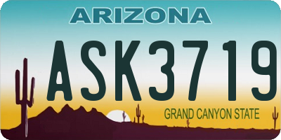 AZ license plate ASK3719