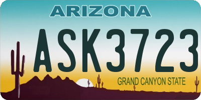 AZ license plate ASK3723