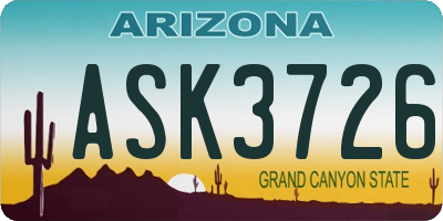 AZ license plate ASK3726
