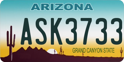 AZ license plate ASK3733