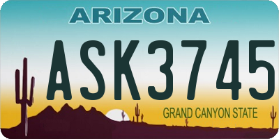 AZ license plate ASK3745
