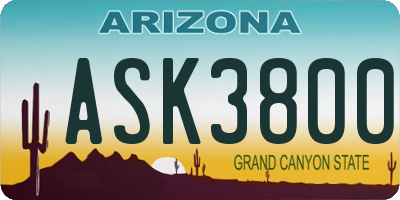 AZ license plate ASK3800