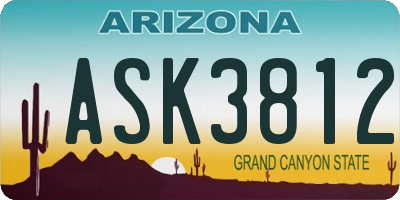 AZ license plate ASK3812