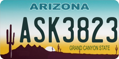 AZ license plate ASK3823