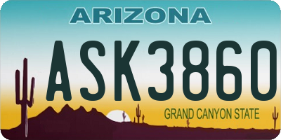 AZ license plate ASK3860