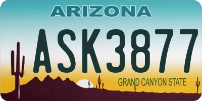 AZ license plate ASK3877