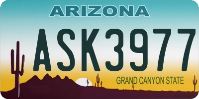 AZ license plate ASK3977