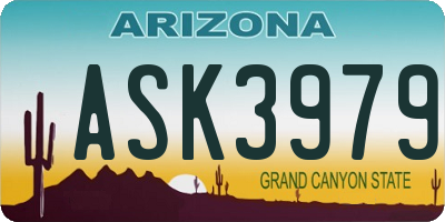 AZ license plate ASK3979