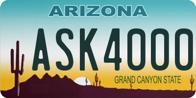AZ license plate ASK4000