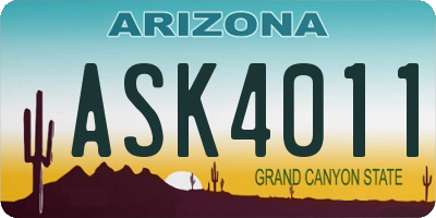 AZ license plate ASK4011