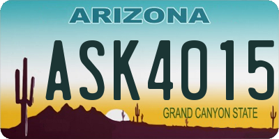 AZ license plate ASK4015