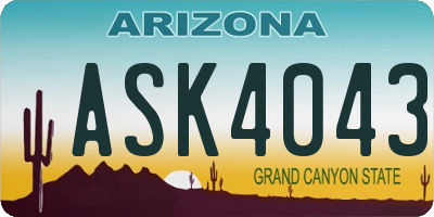 AZ license plate ASK4043