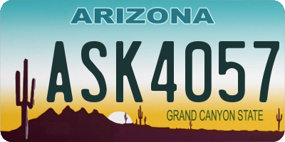 AZ license plate ASK4057