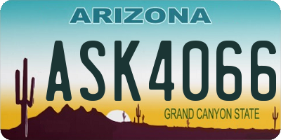 AZ license plate ASK4066