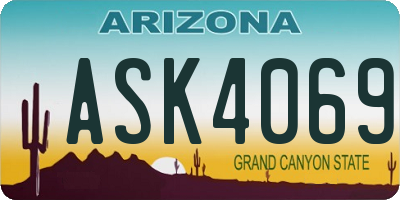 AZ license plate ASK4069