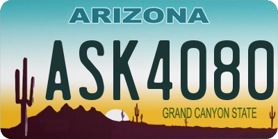 AZ license plate ASK4080