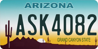 AZ license plate ASK4082