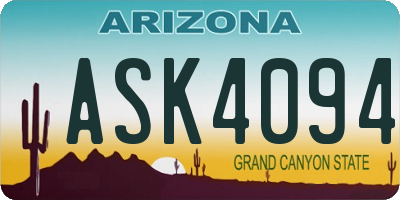 AZ license plate ASK4094