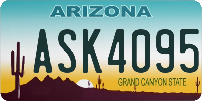 AZ license plate ASK4095