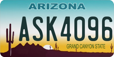 AZ license plate ASK4096