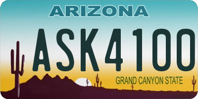 AZ license plate ASK4100