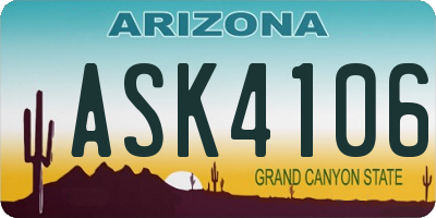 AZ license plate ASK4106