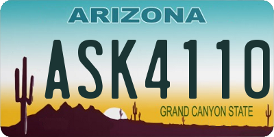 AZ license plate ASK4110
